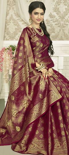 Traditional Pink and Majenta color Saree in Art Silk, Silk fabric with South Weaving work : 1741150