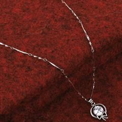 Silver color Pendant in Metal Alloy studded with CZ Diamond & Silver Rodium Polish : 1743626