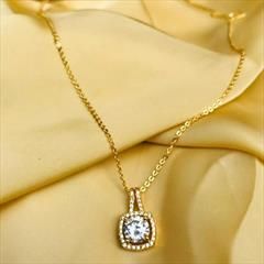 Silver color Pendant in Metal Alloy studded with CZ Diamond & Gold Rodium Polish : 1743630