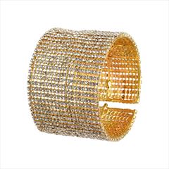 White and Off White color Bracelet in Brass studded with CZ Diamond & Gold Rodium Polish : 1744952