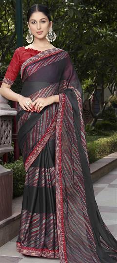 Casual, Party Wear Multicolor color Saree in Georgette fabric with Classic Printed work : 1745337