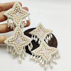 White and Off White color Earrings in Metal Alloy studded with Pearl & Gold Rodium Polish : 1751196