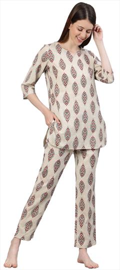 Casual Red and Maroon color Tunic with Bottom in Cotton fabric with Printed work : 1754144