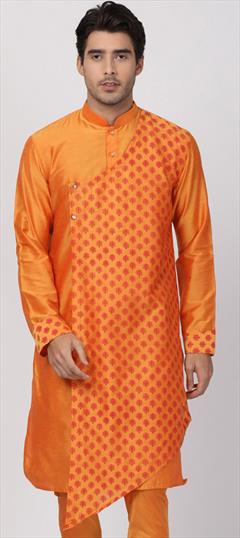 Orange color Kurta in Dupion Silk fabric with Printed work : 1754258