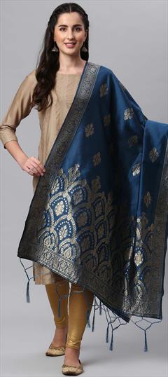Casual, Traditional Blue color Dupatta in Banarasi Silk fabric with Weaving work : 1757050