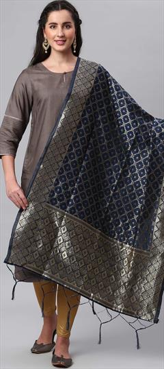 Casual, Traditional Blue color Dupatta in Banarasi Silk fabric with Weaving work : 1757058