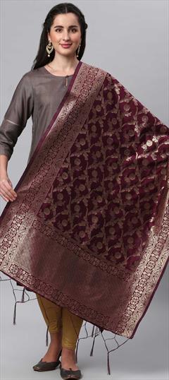 Festive, Party Wear Purple and Violet color Dupatta in Banarasi Silk fabric with Weaving work : 1759446