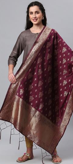 Festive, Party Wear Purple and Violet color Dupatta in Banarasi Silk fabric with Weaving work : 1759461