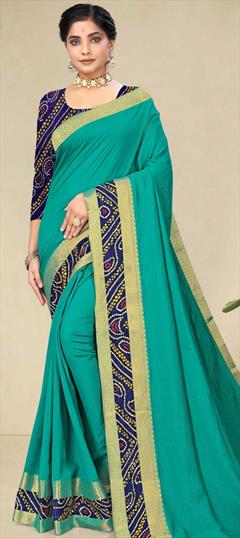 Casual, Traditional Blue color Saree in Art Silk, Silk fabric with South Lace, Printed work : 1762179