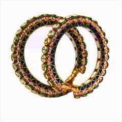Multicolor color Bracelet in Metal Alloy studded with Kundan & Gold Rodium Polish : 1762623