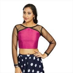 Pink and Majenta color Blouse in Net fabric with Thread work : 1763685