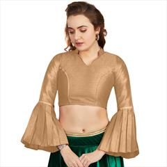 Beige and Brown color Blouse in Art Silk fabric with Lace work : 1763695