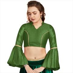 Green color Blouse in Art Silk fabric with Lace work : 1763711