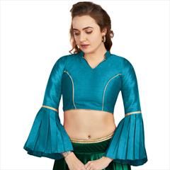 Blue color Blouse in Art Silk fabric with Lace work : 1763714
