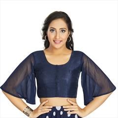 Blue color Blouse in Art Silk, Georgette fabric with Thread work : 1763935