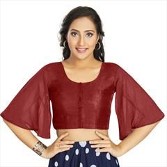 Red and Maroon color Blouse in Art Silk, Georgette fabric with Thread work : 1763939