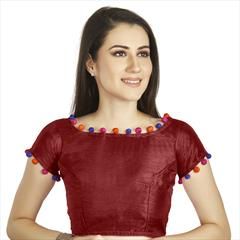 Red and Maroon color Blouse in Art Silk fabric with Thread work : 1764670