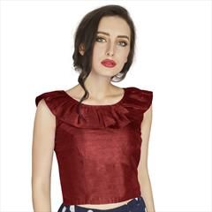 Red and Maroon color Blouse in Art Silk fabric with Thread work : 1764694