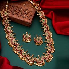 Multicolor color Necklace in Copper studded with Austrian diamond & Gold Rodium Polish : 1765583