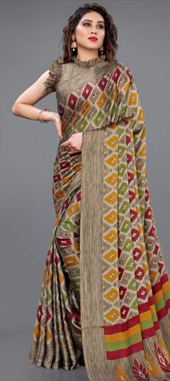 Casual Multicolor color Saree in Chiffon fabric with Classic Printed work : 1766720