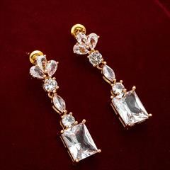 White and Off White color Earrings in Metal Alloy studded with Austrian diamond & Gold Rodium Polish : 1767077