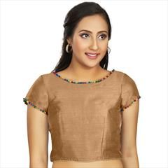 Beige and Brown color Blouse in Art Silk fabric with Lace work : 1767134