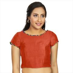Orange color Blouse in Art Silk fabric with Lace work : 1767158
