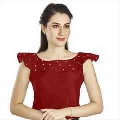 Red and Maroon color Blouse in Art Silk fabric with Bugle Beads work : 1768830