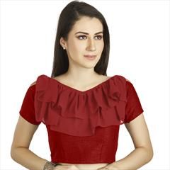 Red and Maroon color Blouse in Art Silk, Georgette fabric with Thread work : 1768852