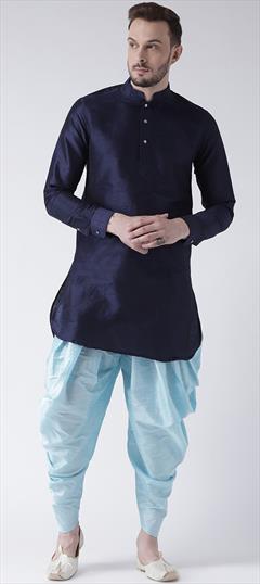 Blue color Dhoti Kurta in Art Dupion Silk fabric with Thread work : 1770926