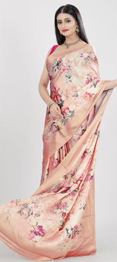 Casual, Traditional Multicolor color Saree in Satin Silk, Silk fabric with South Digital Print, Floral, Printed work : 1771211