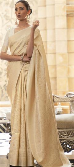 Casual, Traditional Beige and Brown color Saree in Handloom fabric with Bengali Weaving work : 1772058
