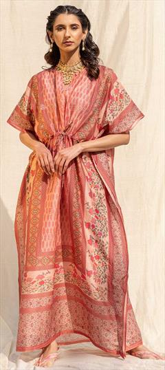 Multicolor color Kaftan in Art Silk fabric with Digital Print, Floral work : 1772648