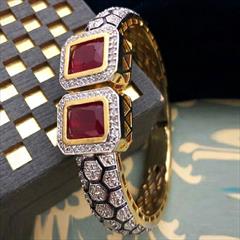 Red and Maroon color Bracelet in Metal Alloy studded with CZ Diamond & Gold Rodium Polish : 1773414