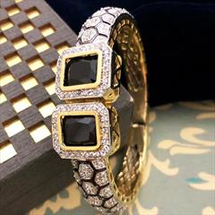 Black and Grey color Bracelet in Metal Alloy studded with CZ Diamond & Gold Rodium Polish : 1773418