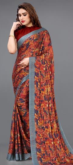 Casual, Party Wear Multicolor color Saree in Chiffon fabric with Classic Floral, Printed work : 1773507