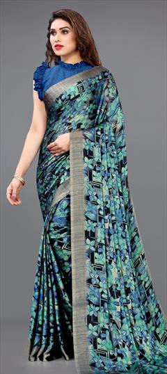 Casual, Party Wear Multicolor color Saree in Faux Chiffon fabric with Classic Floral, Printed work : 1773510