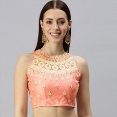Pink and Majenta color Blouse in Lycra, Net fabric with Embroidered, Resham, Stone, Thread work : 1776919