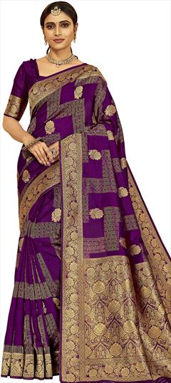 Traditional Pink and Majenta color Saree in Art Silk, Silk fabric with South Sequence work : 1777295