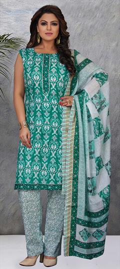 Party Wear Multicolor color Salwar Kameez in Cotton fabric with Straight Printed work : 1777310