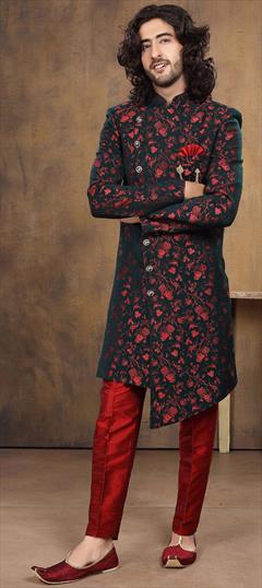 Multicolor color IndoWestern Dress in Brocade fabric with Broches work : 1777522