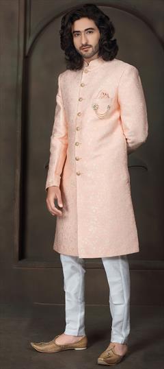 Pink and Majenta color IndoWestern Dress in Brocade fabric with Broches work : 1777526