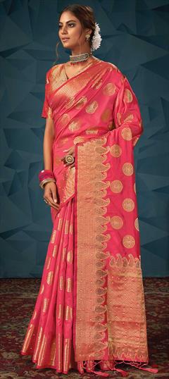 Traditional Pink and Majenta color Saree in Art Silk, Silk fabric with South Stone, Weaving work : 1778200