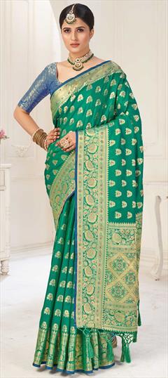 Traditional Blue color Saree in Art Silk, Silk fabric with South Weaving work : 1778281