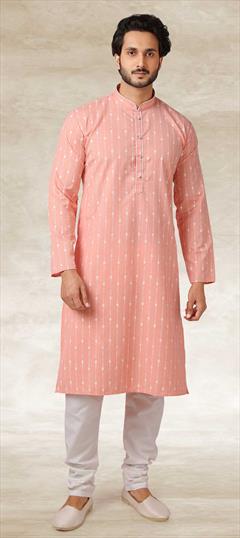 Pink and Majenta color Kurta Pyjamas in Cotton fabric with Printed work : 1780887