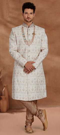 Multicolor color Sherwani in Art Silk fabric with Embroidered, Sequence, Thread work : 1781771