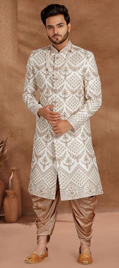 Multicolor color Dhoti Sherwani in Silk fabric with Embroidered, Sequence, Stone, Thread work : 1781781
