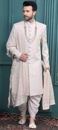Pink and Majenta color Dhoti Sherwani in Art Silk fabric with Embroidered, Resham, Sequence, Thread work : 1782758