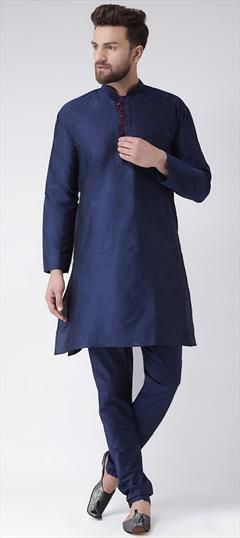Blue color Kurta Pyjamas in Dupion Silk fabric with Thread work : 1785207