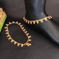 Gold color Anklet in Metal Alloy studded with Beads & Gold Rodium Polish : 1789202